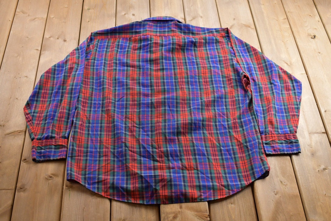 Vintage 1990s Steeplechase Plaid Button Up Shirt