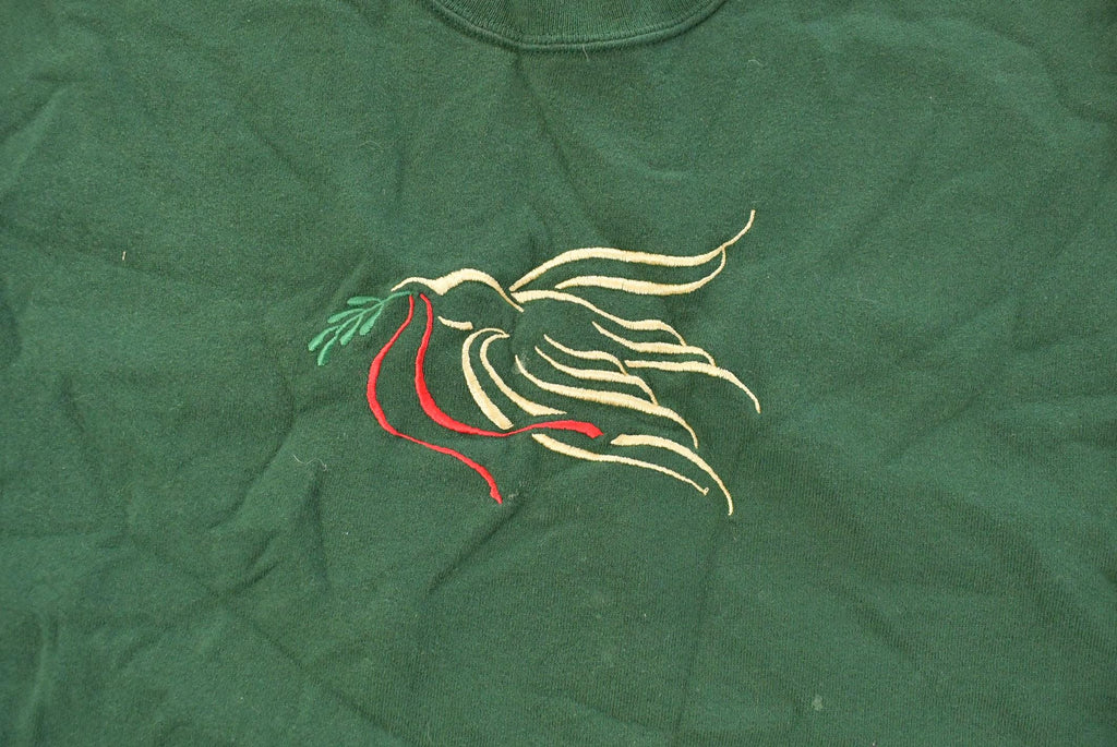 Vintage 1990s JERZEES Bird Embroidered Souvenir Crewneck Sweatshirt Men's L  90's Cute Birds Graphic Sweater  Made in USA