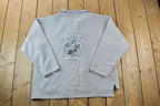 Vintage 1990s Looney Tunes Thats All Folks Collared Crewneck / Vintage Sweatshirt / Warner Bros / Cartoon Sweater / Made In USA
