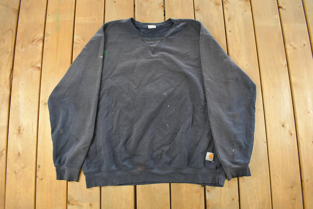 Vintage 1990s Distressed Carhartt Crewneck Sweatshirt Men's 2XL
