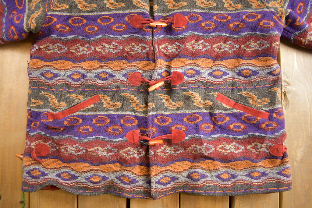 Vintage 1990s Kathryn Deene Blanket Style Hoop Jacket Jacket / Streetwear / Vintage Jacket / SIZE 22 24 Women