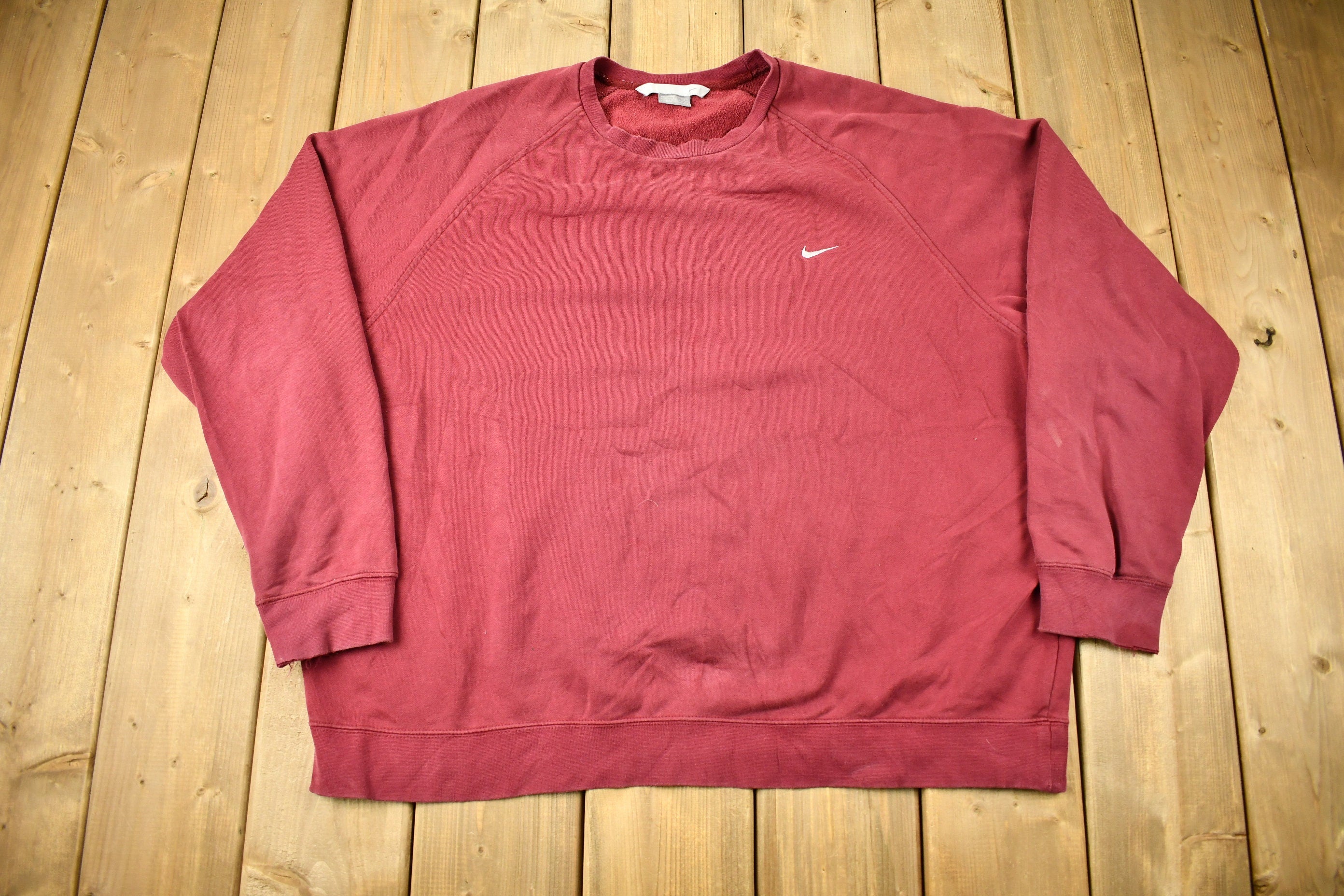 Vintage Nike Embroidered Mini Swoosh Raglan Crewneck Sweatshirt
