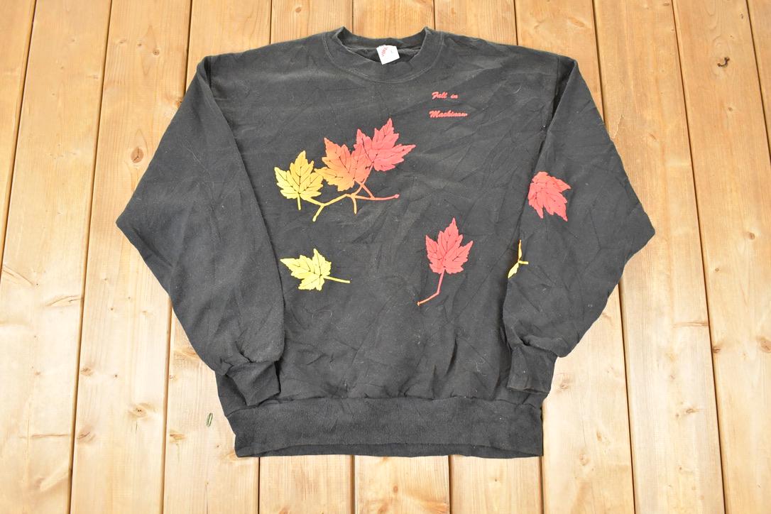 Vintage 1990s Fall In Mackinaw Crewneck Sweatshirt Men's L