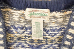 Vintage 1990s St Johns Bay Abstract Knit Cardigan Sweater Vest Men's S