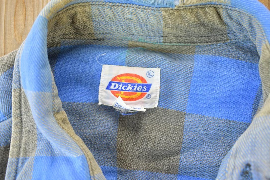 Vintage 1990's Dickies Plaid Button Up Western Shirt Made In USA