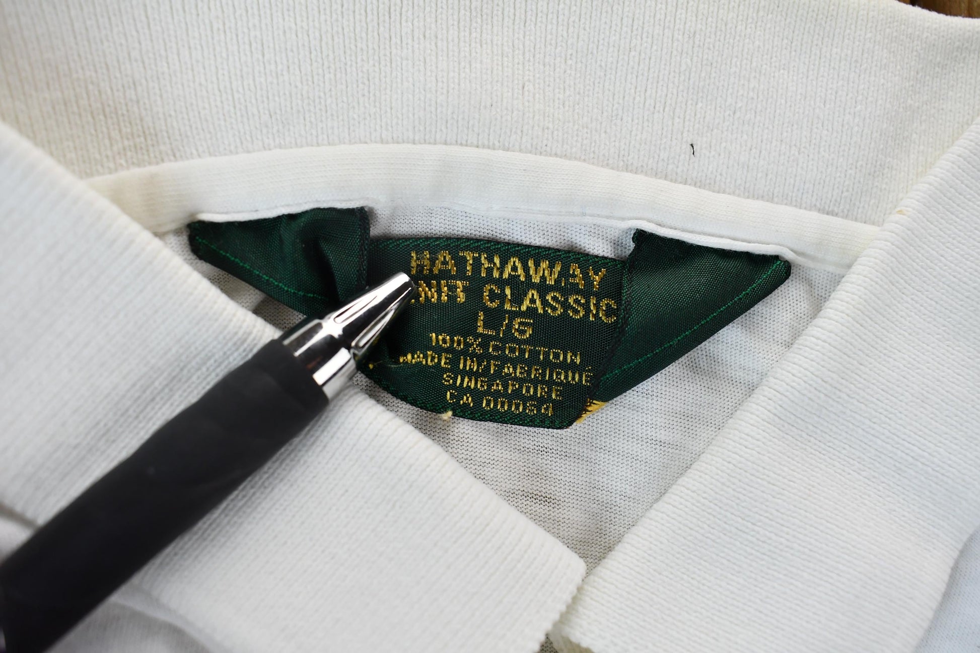 Vintage 1990s Hathaway Knit Classics Single Stitch Lightweight Abstract Graphic Polo Shirt