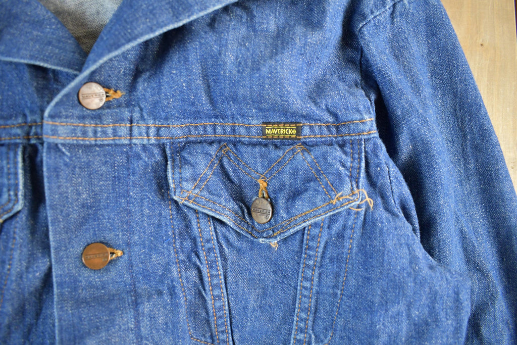 Vintage 1970s Maverick Denim Jean Trucker Jacket Men's S-M