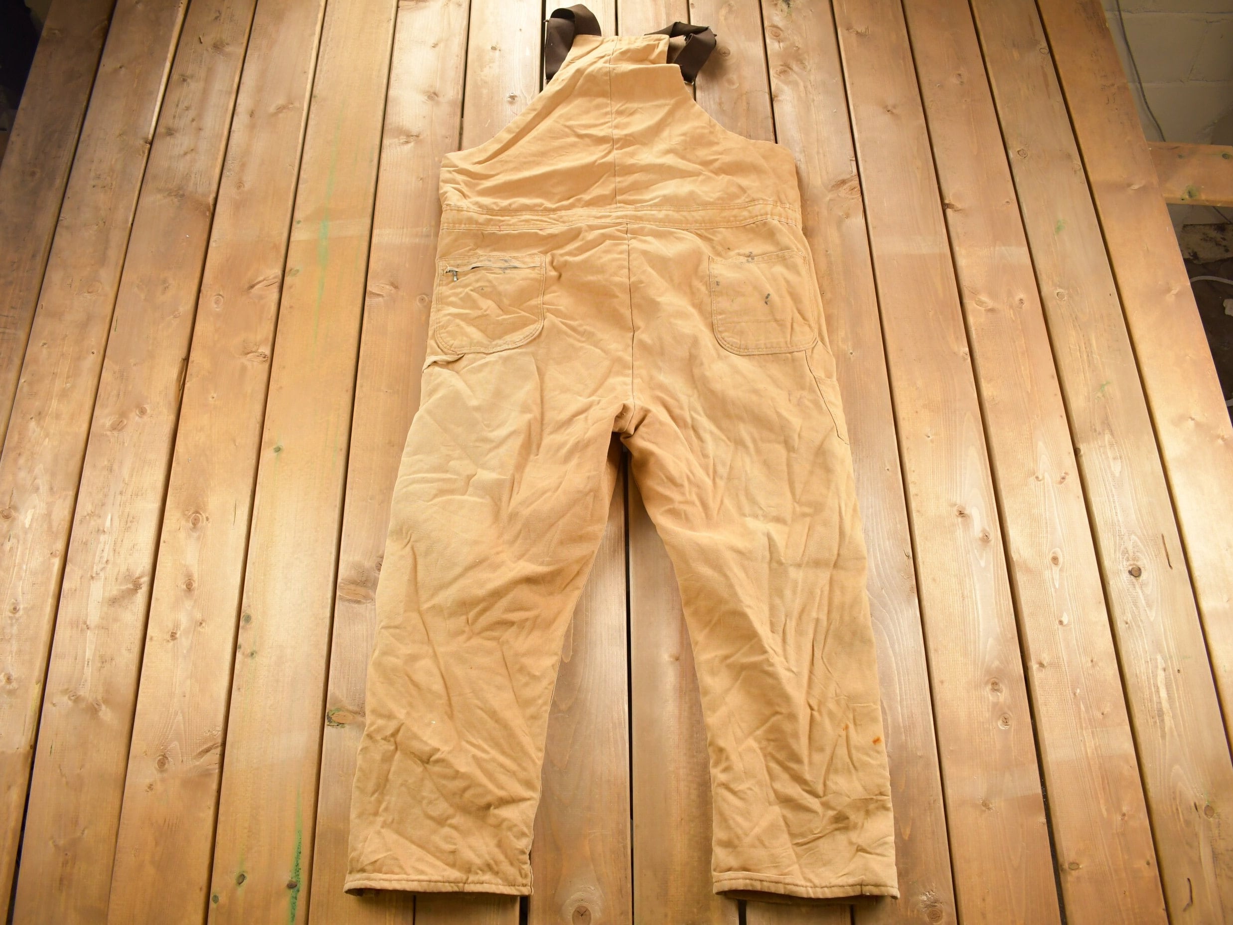 Vintage 1990s Berne Quilted Canvas Overalls Size 48 x 28