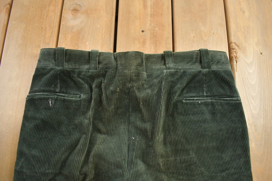 Vintage 1990s Green Corduroy Pants Size 36x32