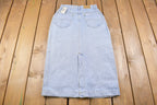 True Vintage 1970's Brand New Long Denim Skirt 26 Inch Waist