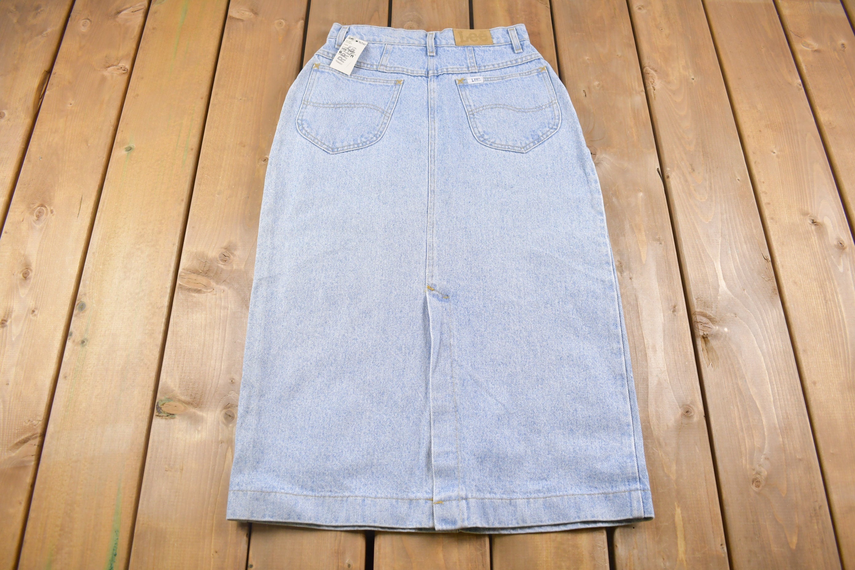 True Vintage 1970's Brand New Long Denim Skirt 26 Inch Waist