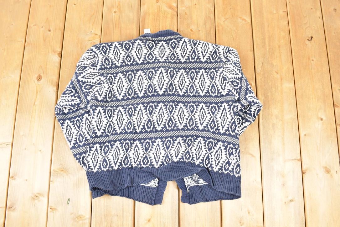 Vintage 1990s Marsh Landing Petits Abstract Knit Cardigan Sweater Women's PL