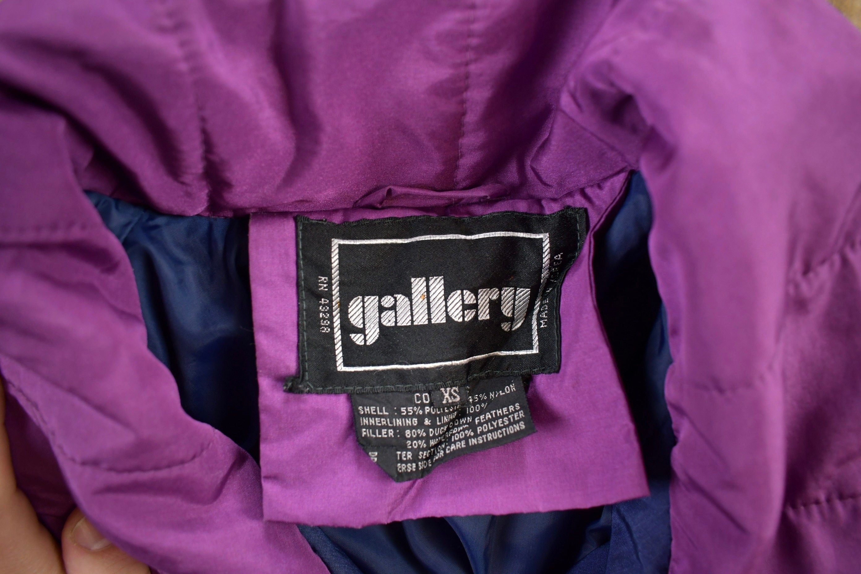 Vintage 1980s Gallery Purple Women's Puffer Jacket