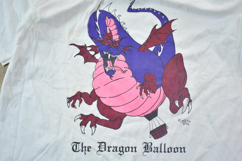 Vintage 1990s Dragon Ballon Graphic T-Shirt  Vintage T Shirt  Streetwear  Graphic Tee  Single Stitch  Fruit Of the Loom