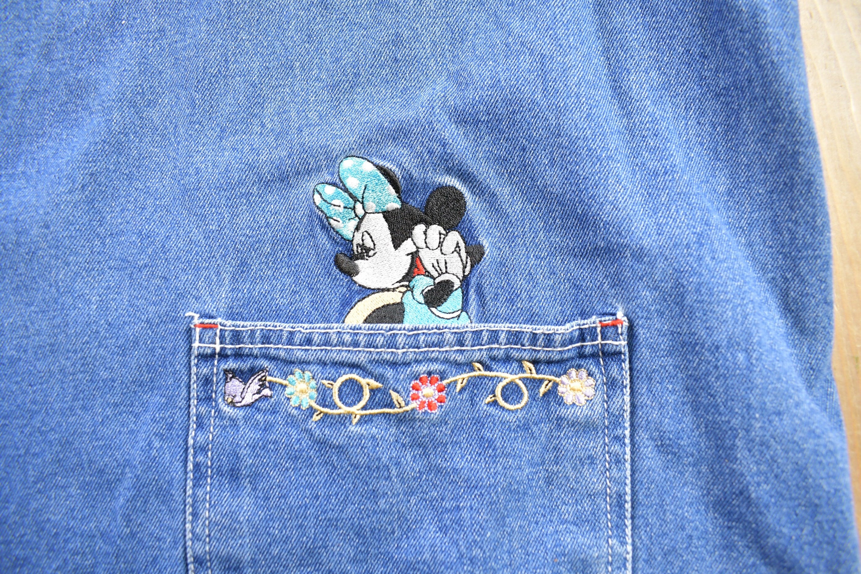 Vintage 1990s Mickey Unlimited Denim Jean Overalls Size 22x24