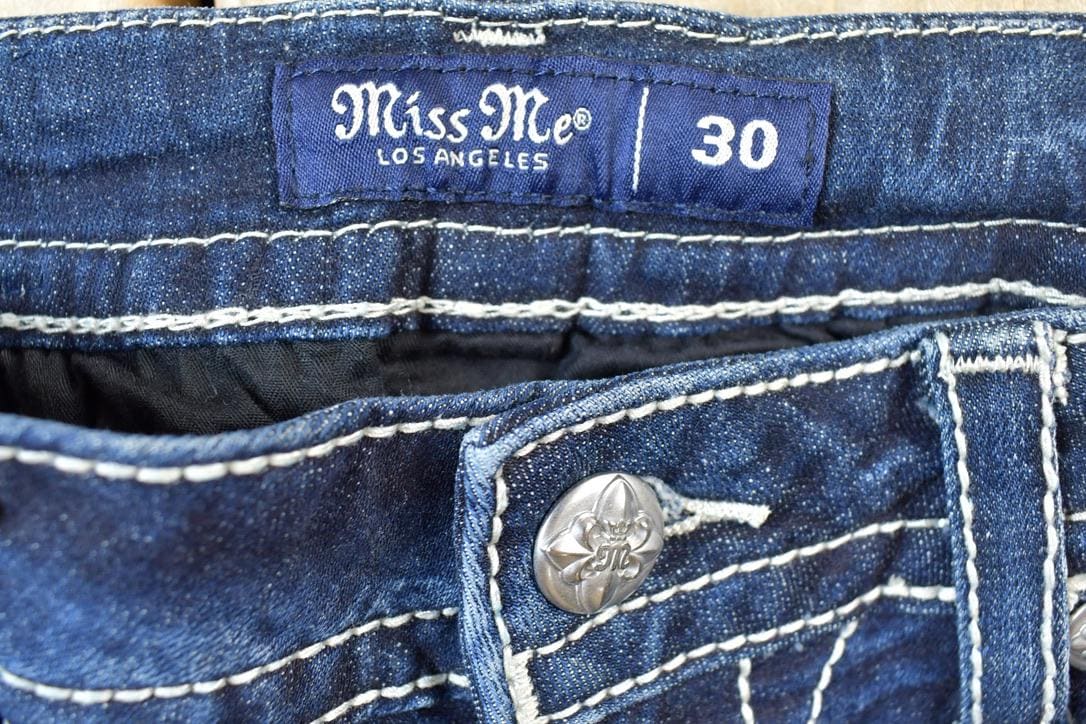 Vintage Y2K Miss Me Bedazzled Low Rise Jeans Size 30 x 31