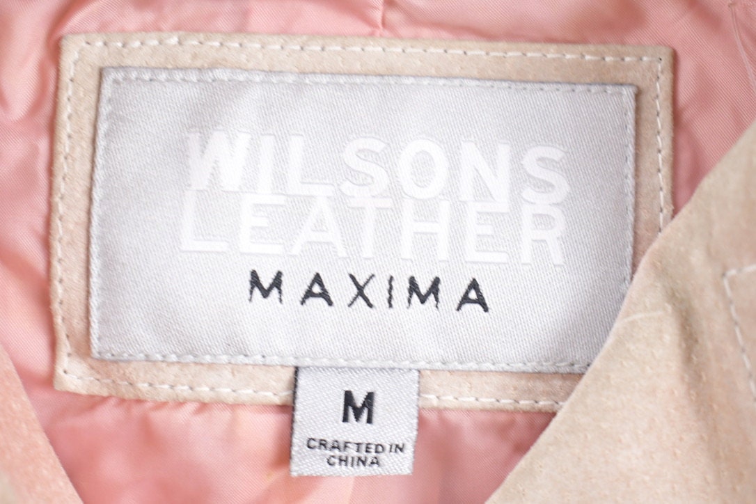 Vintage 1990s Wilsons Leather Maxima Pink Suede Jacket
