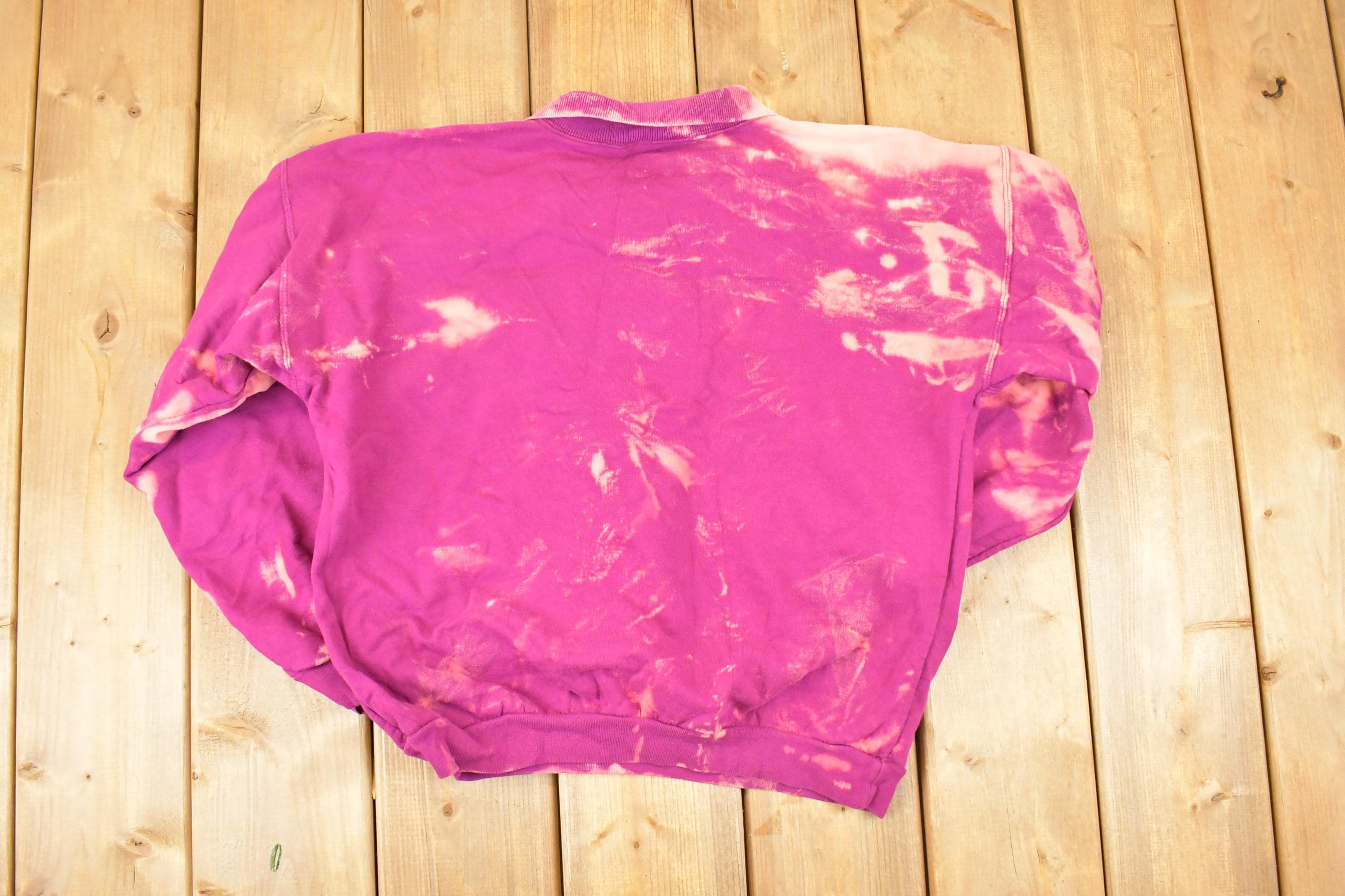 Vintage 1990s Tradewater Traders Collared Tie Dye Sweatshirt Women's Cropped L