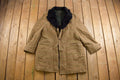 Vintage 1980s Beige Fur Collared Overcoat
