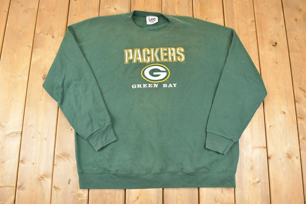 Vintage 1990s Lee Sport Green Bay Packers Embroidered NFL Crewneck Sweatshirt Men's XL
