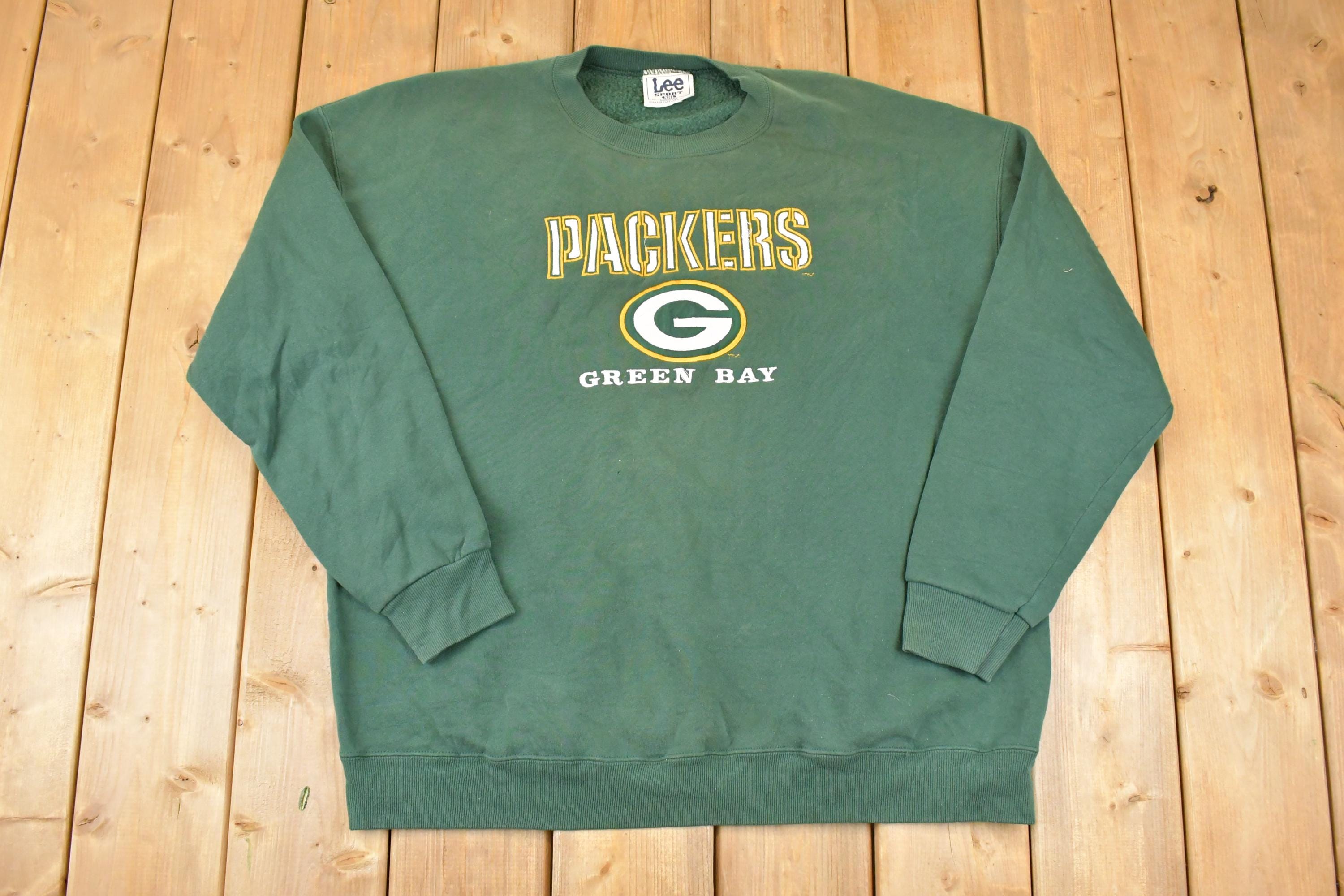 Vintage 1990s Lee Sport Green Bay Packers Embroidered NFL Crewneck Sweatshirt Men's XL