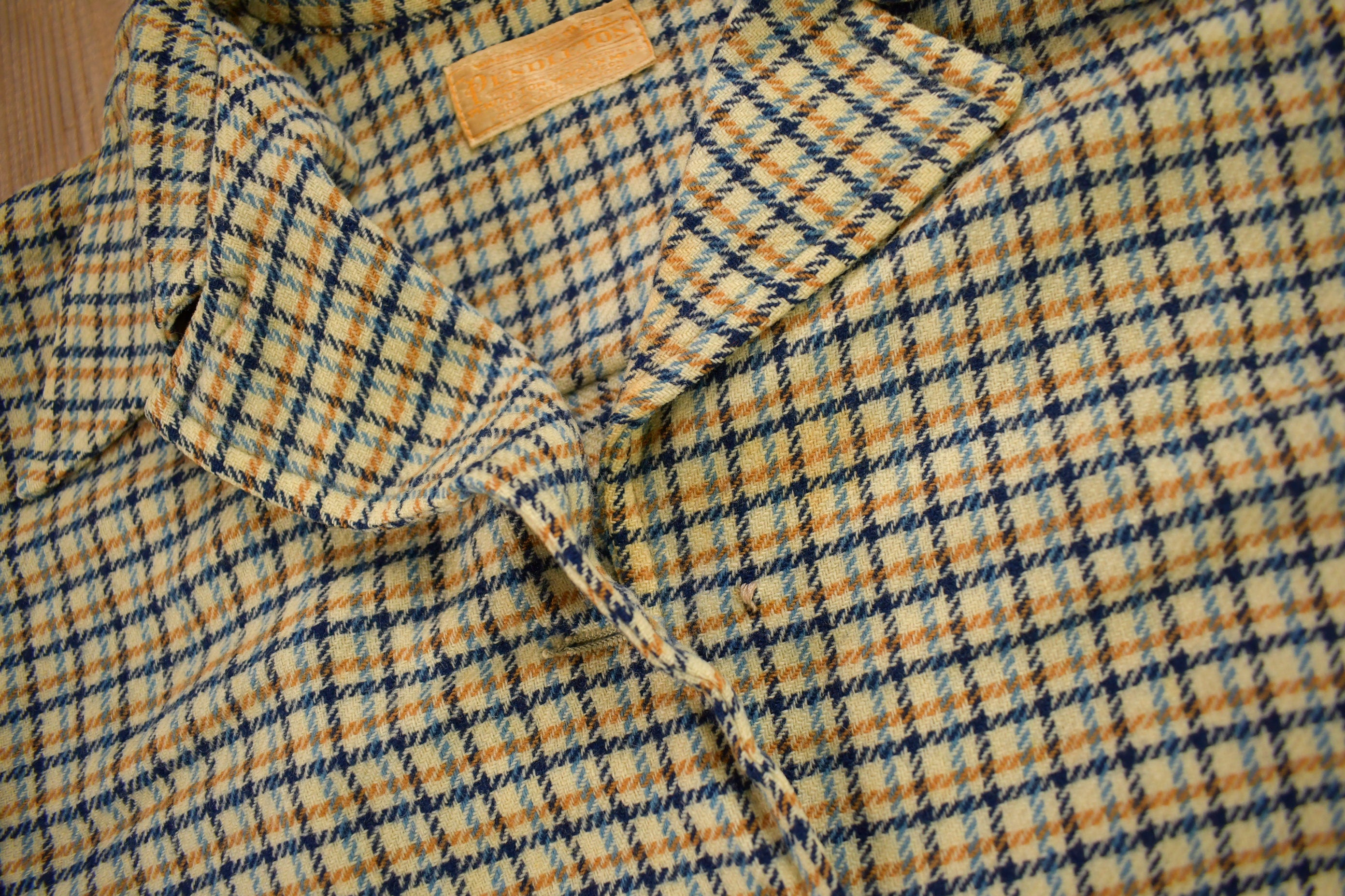 Vintage 1950s Pendleton Plaid Button Up Blazer Jacket