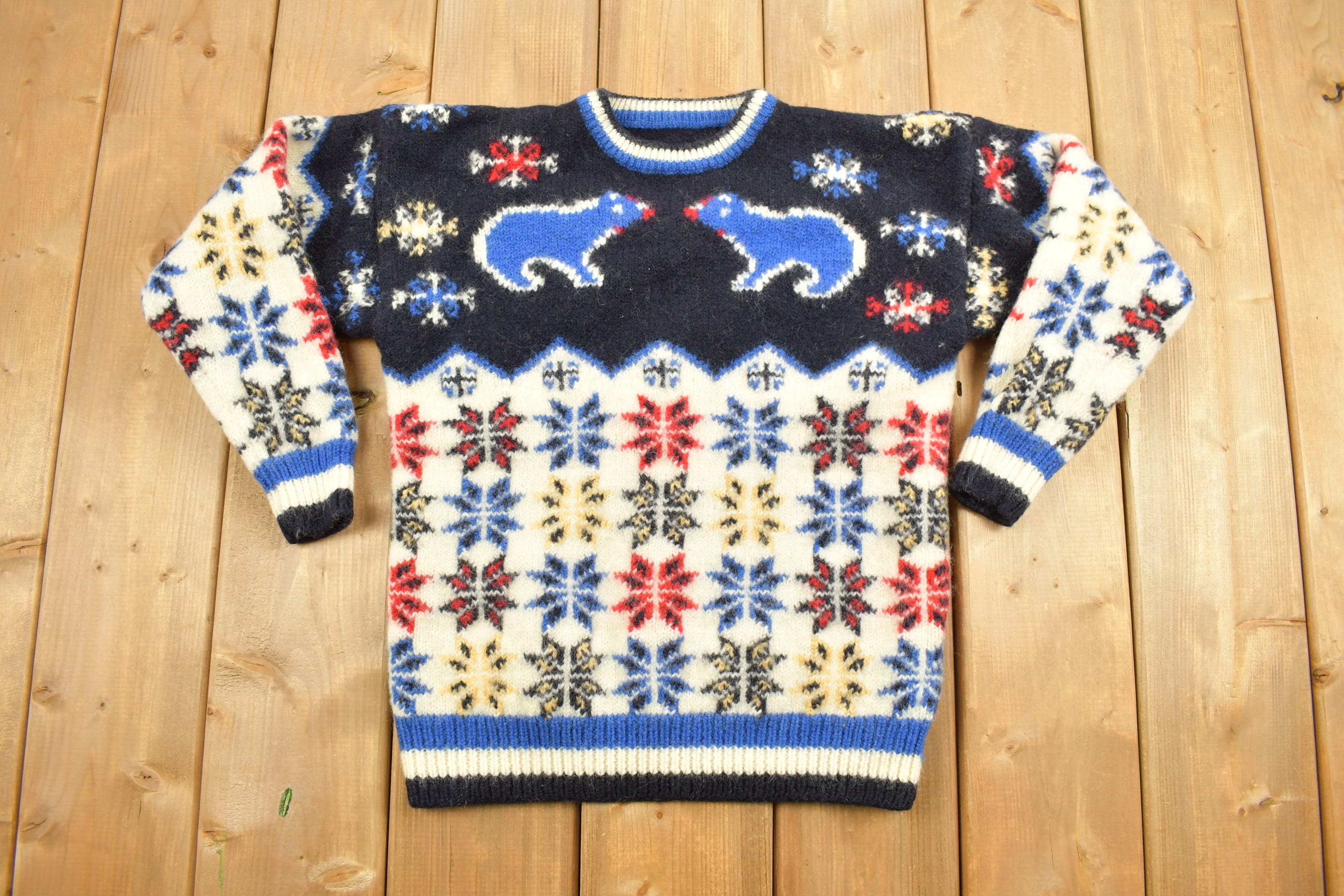 Vintage 1990s Youth Knitted Crewneck Sweater