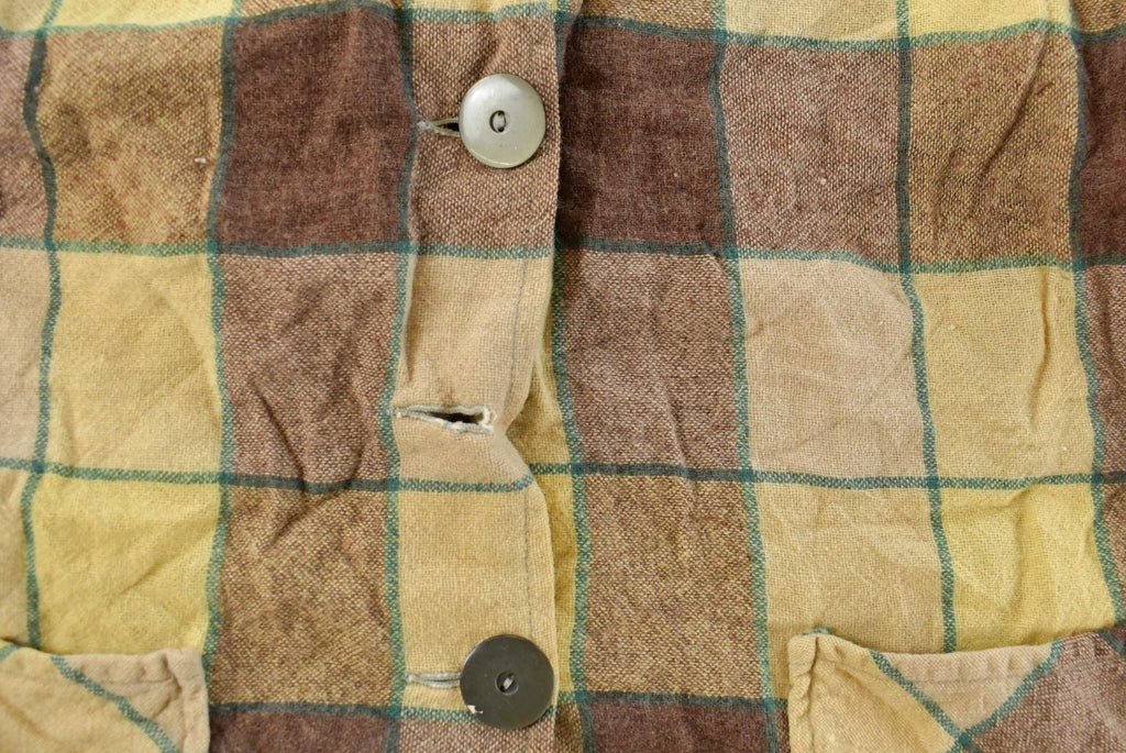 Vintage 1960s Plaid Wool Blazer Shirt Women's Large