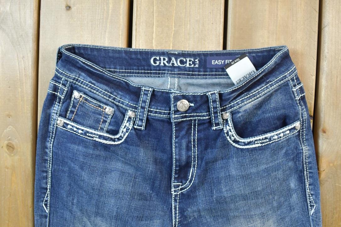 Vintage Y2K Miss Me Bedazzled Low Rise Jeans Size 26x31