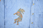 Vintage 1990s Port Embroidered Utah Denim Button Up Shirt