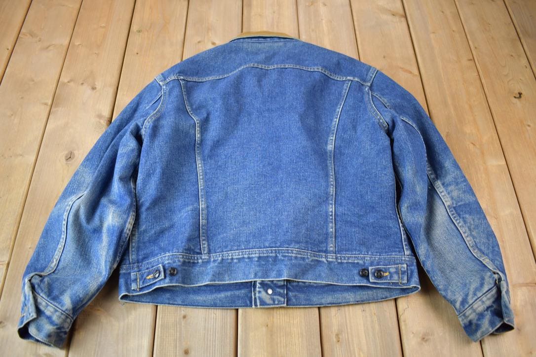 Vintage 1980s Lee Storm Rider Blanket Lined Jean Jacket Size 44R