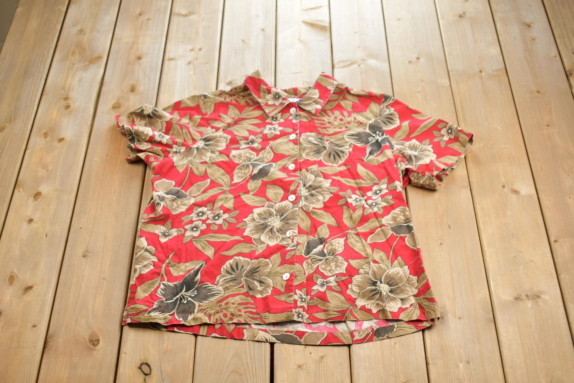Vintage 1990s Blair Hawaiian Floral Short Sleeve Button Up Shirt