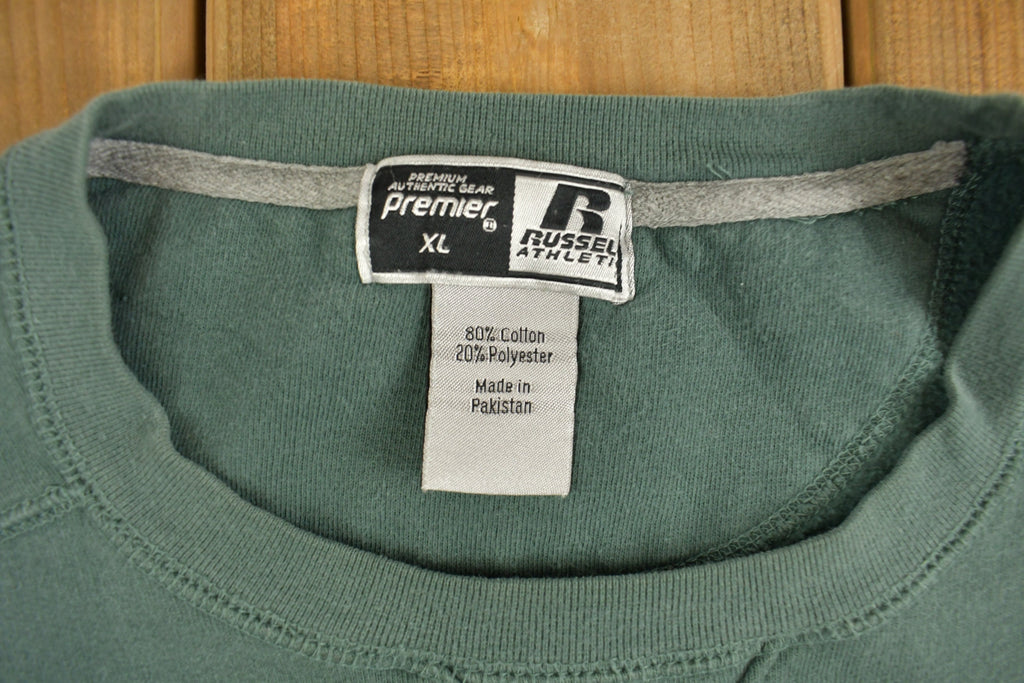 Vintage 1990s Russell Athletics Blank Green Crewneck Sweatshirt