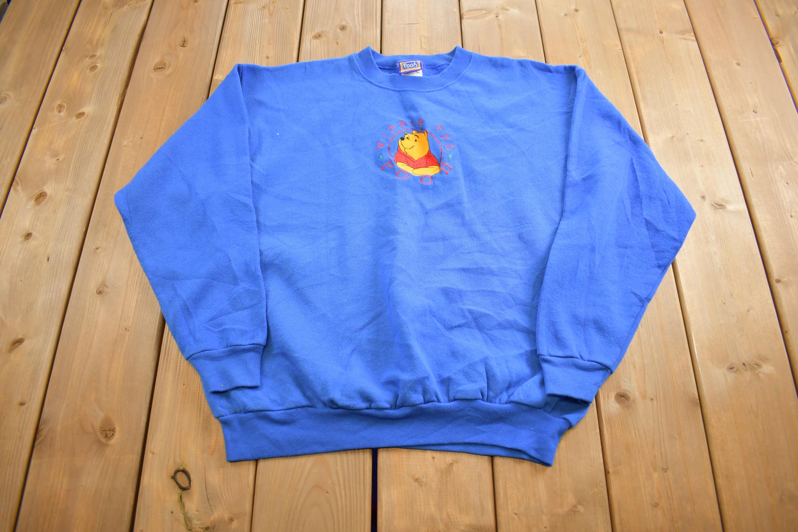 Vintage 1990s Winnie The Pooh Embroidered Disney Crewneck Made In USA