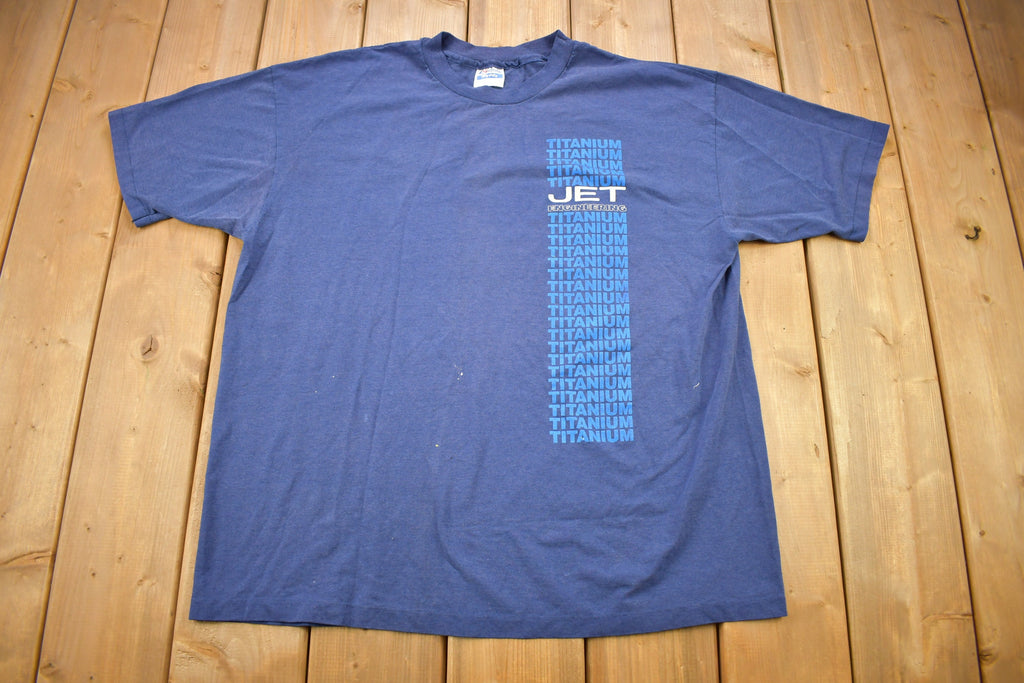 Vintage 1980s Titanium Jet Engineering Graphic T Shirt / Vintage T Shirt / Streetwear / Graphic Tee / Single Stitch / Made In USA