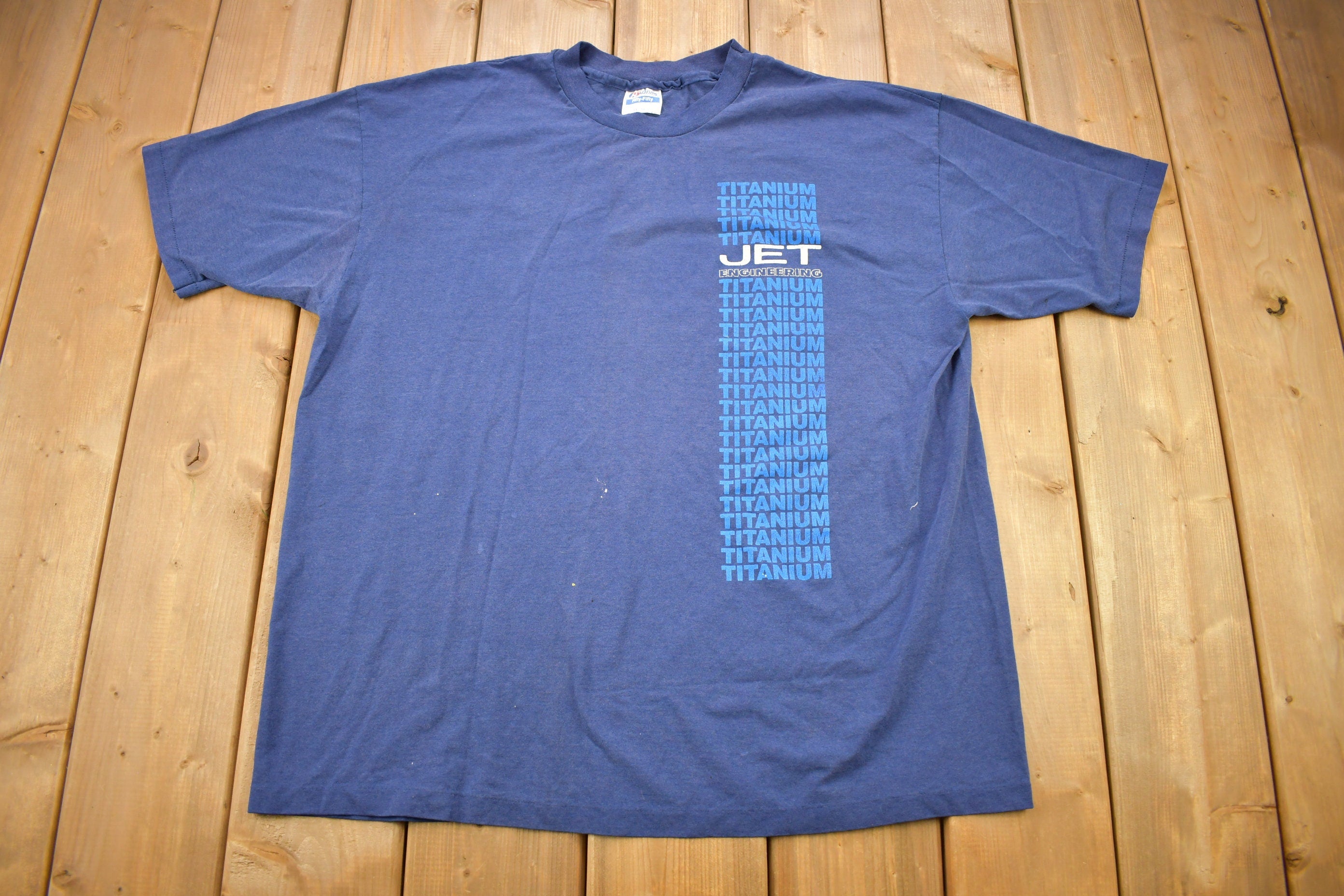 Vintage 1980s Titanium Jet Engineering Graphic T Shirt