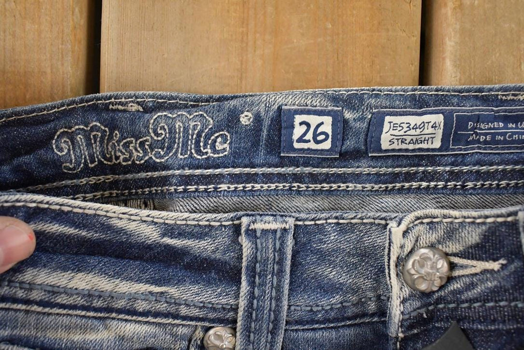 Vintage Deadstock Y2K Miss Me Bedazzled Low Rise Jeans Women's Size 26x31
