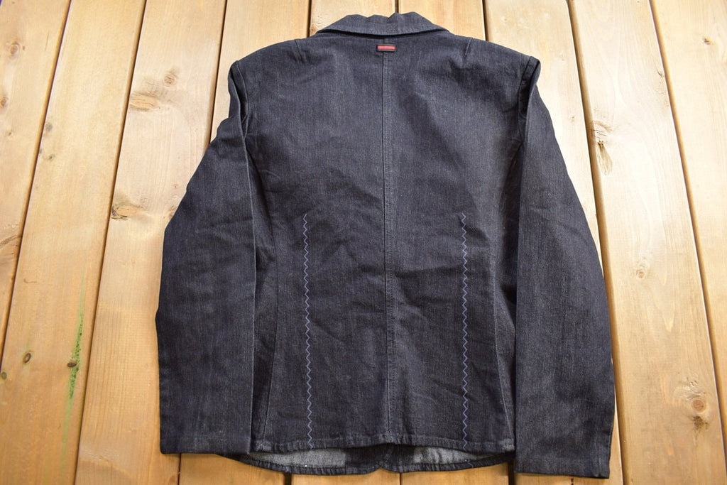 Vintage 1990s Fubu The Collection Light Weight Womens Denim Button Up Blazer