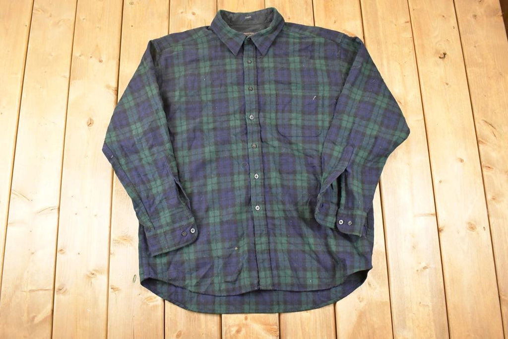 Vintage 1990s Pendleton Plaid Button Up Shirt Men's L