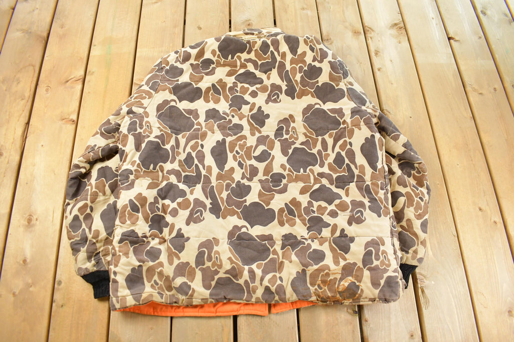 Vintage 1980s Walls Reversible Hi Vis Duck Camo Puffer Jacket Men's XL