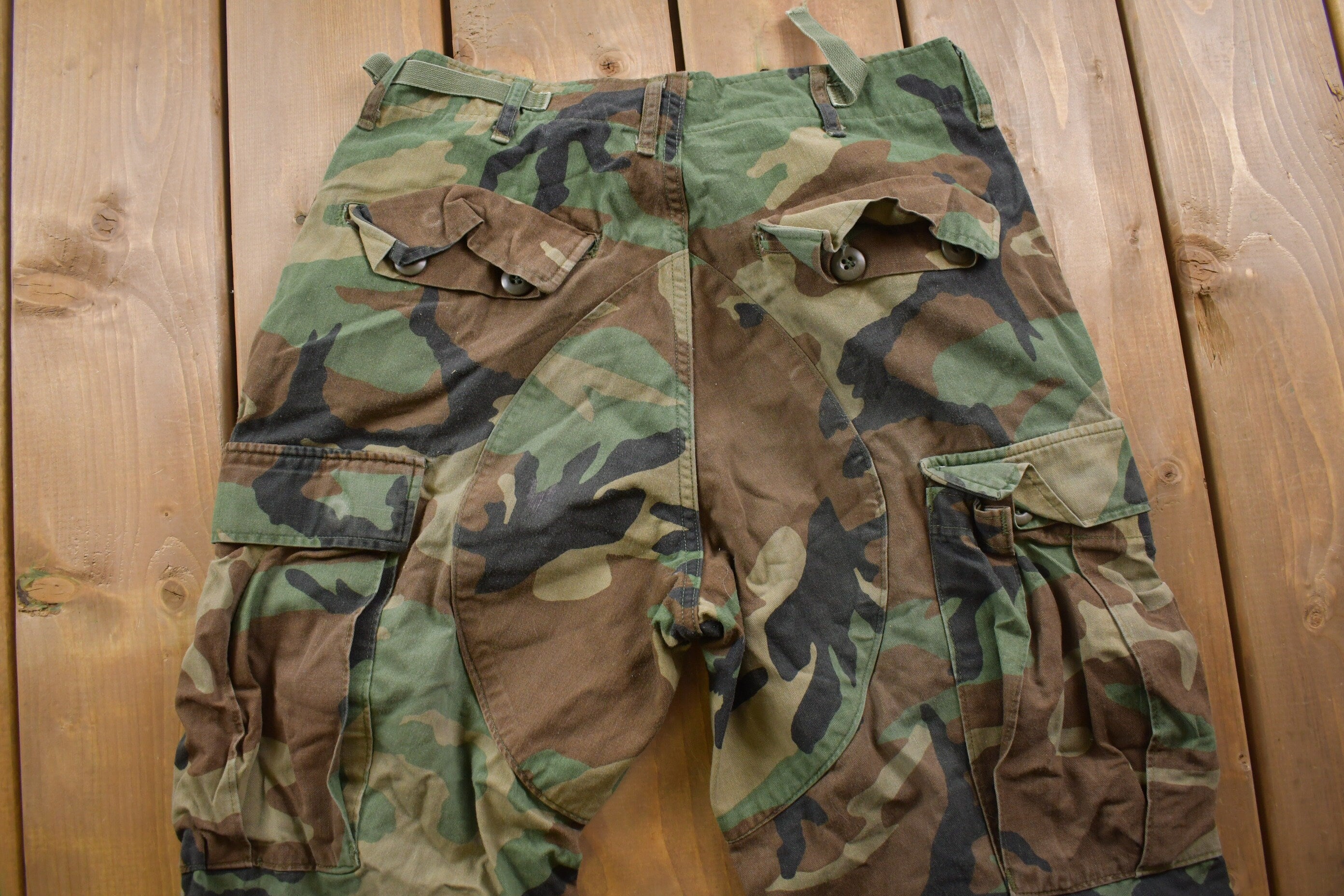 Vintage 2001 Military Woodland Camouflage Cargo Pocket Pants 30 x 30