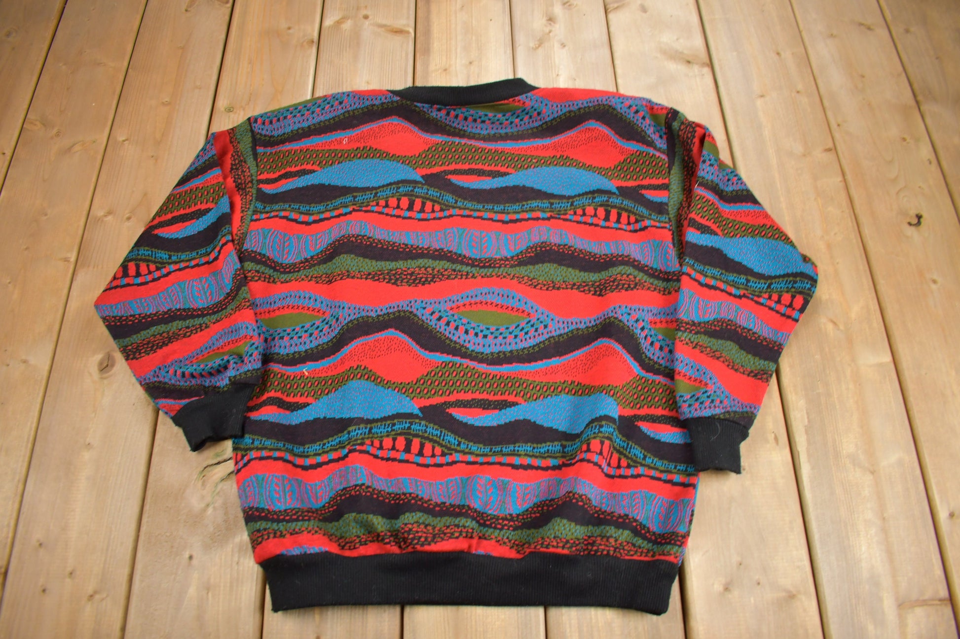 Vintage 1990s 3D Coloured Cable Knit Women's Sweater