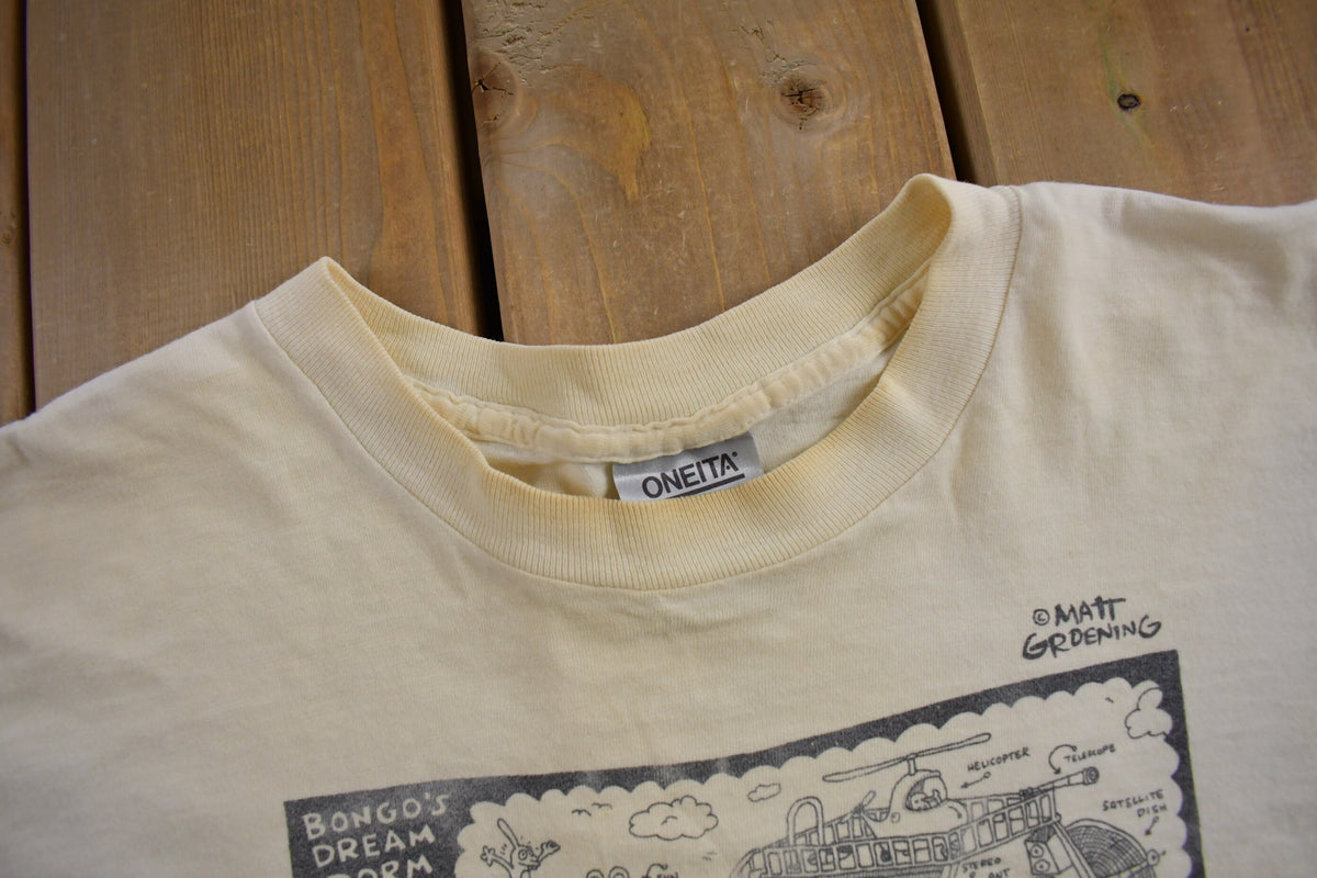 Vintage 1989 Bongo's Dream Dorm Mattt Groening Apple Graphic T-Shirt