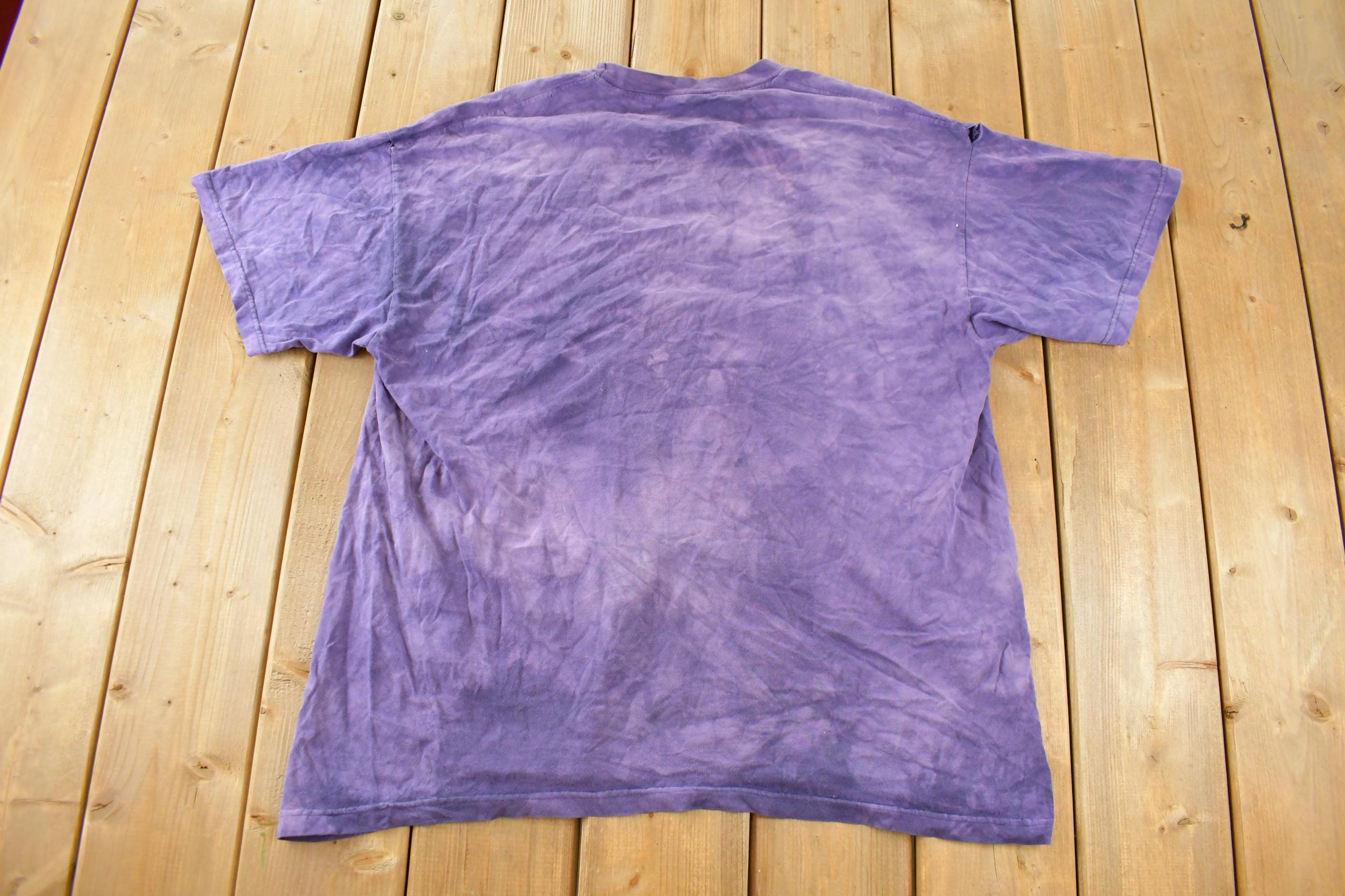 Vintage 1990s The Mountain Native Wolf Theme Tie Dye T-Shirt Men's 2XL