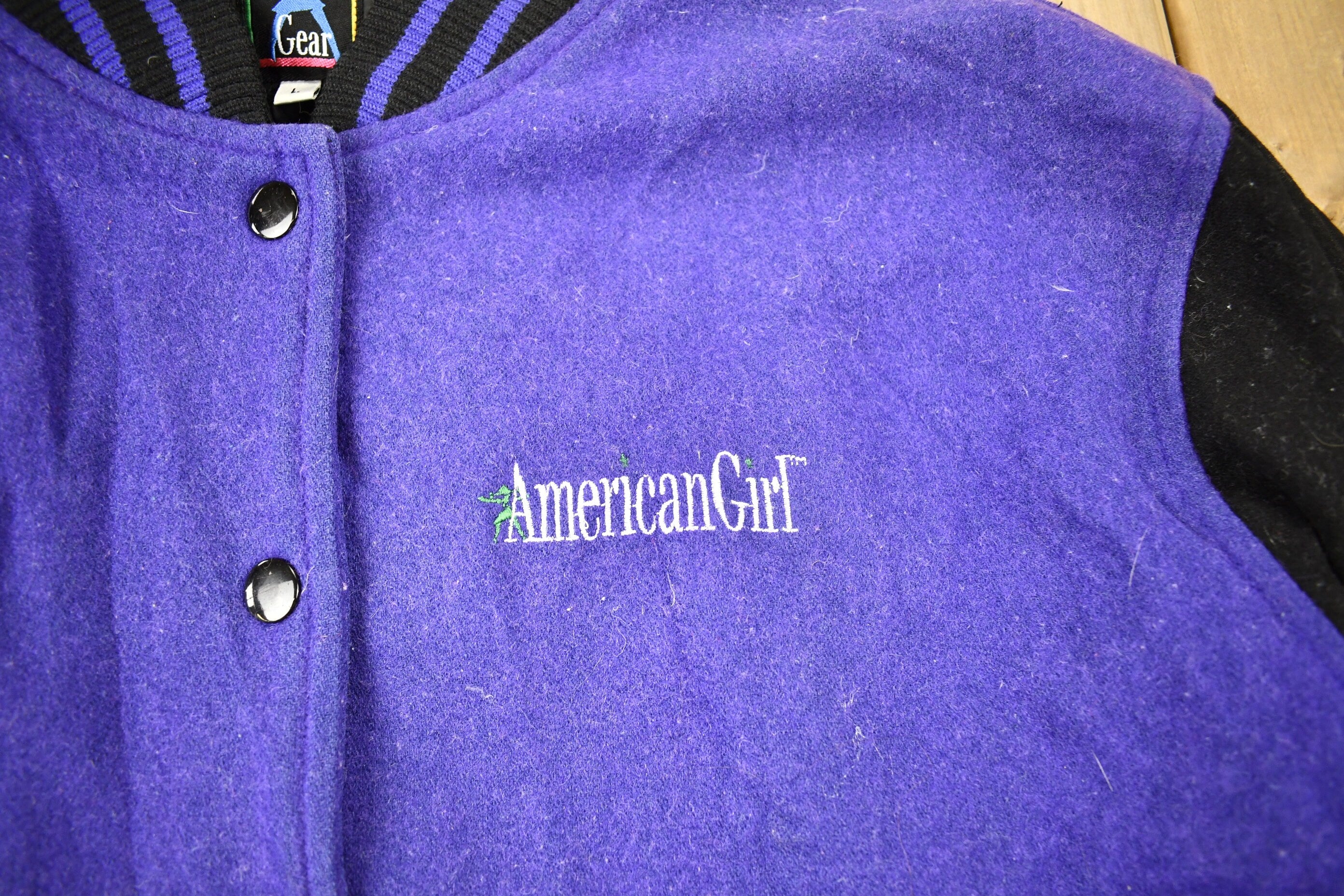 Vintage 1990s American Girl Gear Purple Varsity Jacket