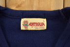 Vintage 1990s Antigua Sailing Boat Embroidered V-Neck Knit Sweater