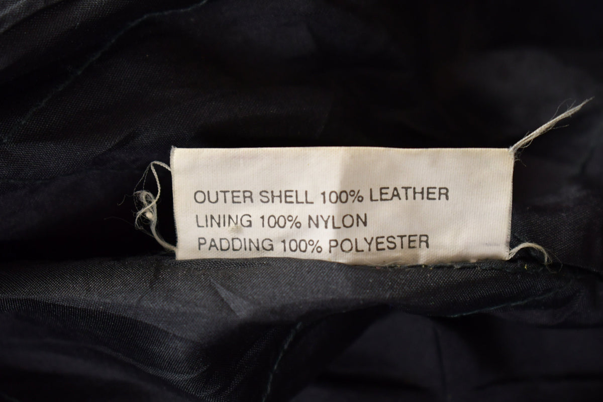Vintage 1990s First Genuine Leather Biker Jacket