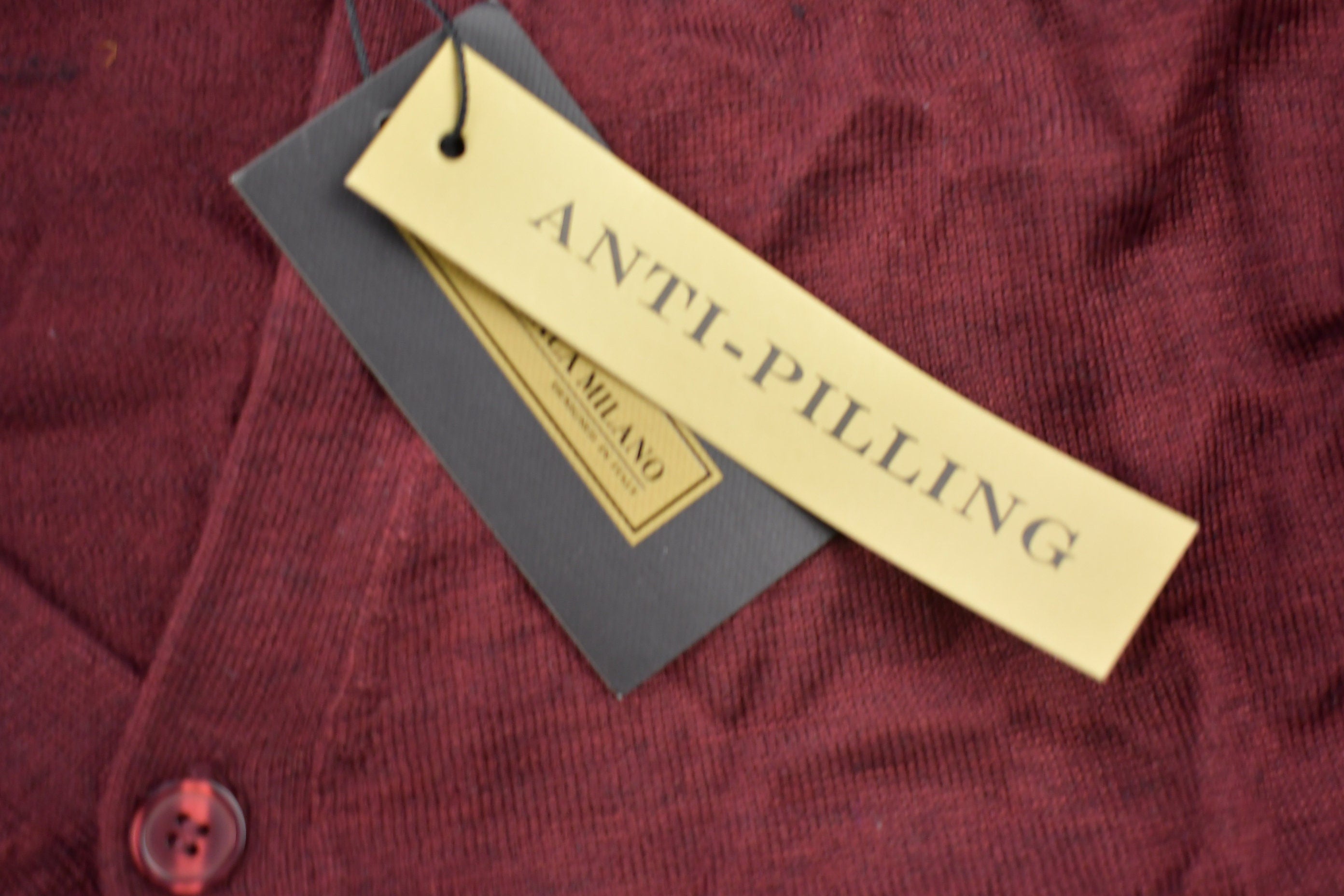 Vintage 1990s Burgundy Scala Milano Italy Knitted Cardigan Sweater