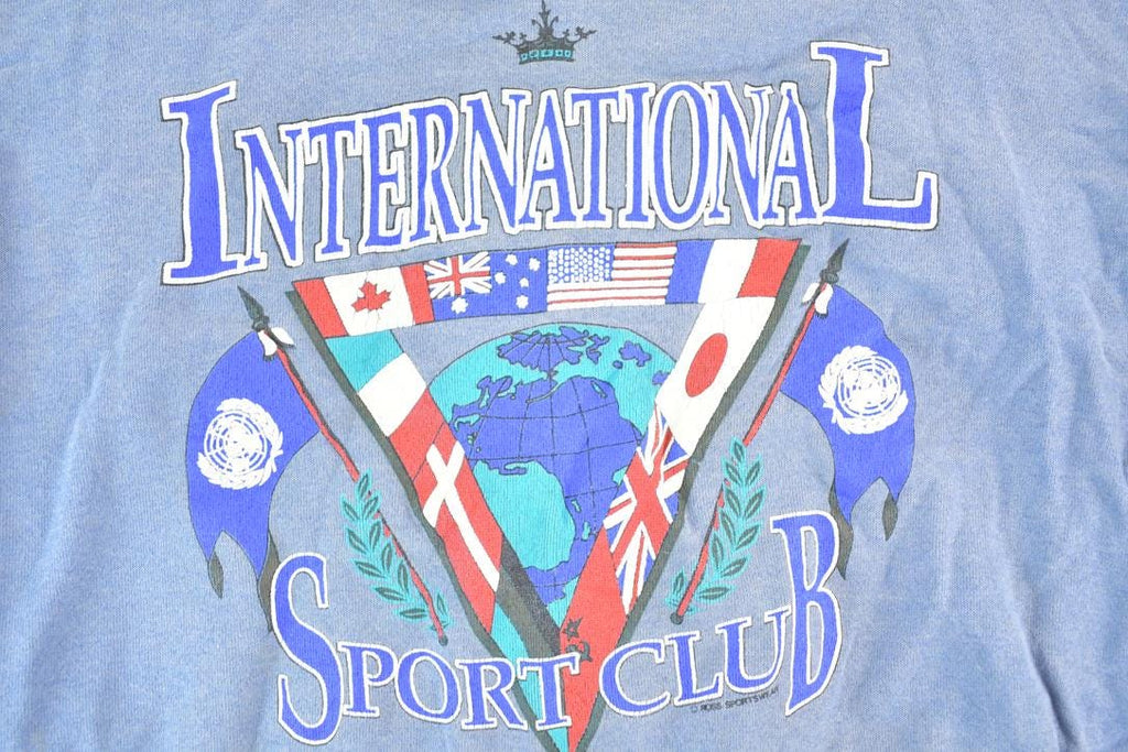 Vintage 1990s International Sports Club Crewneck Sweatshirt Men's L  Made In USA  90s Souvenir Crewneck  Vintage Souvenir Crewneck