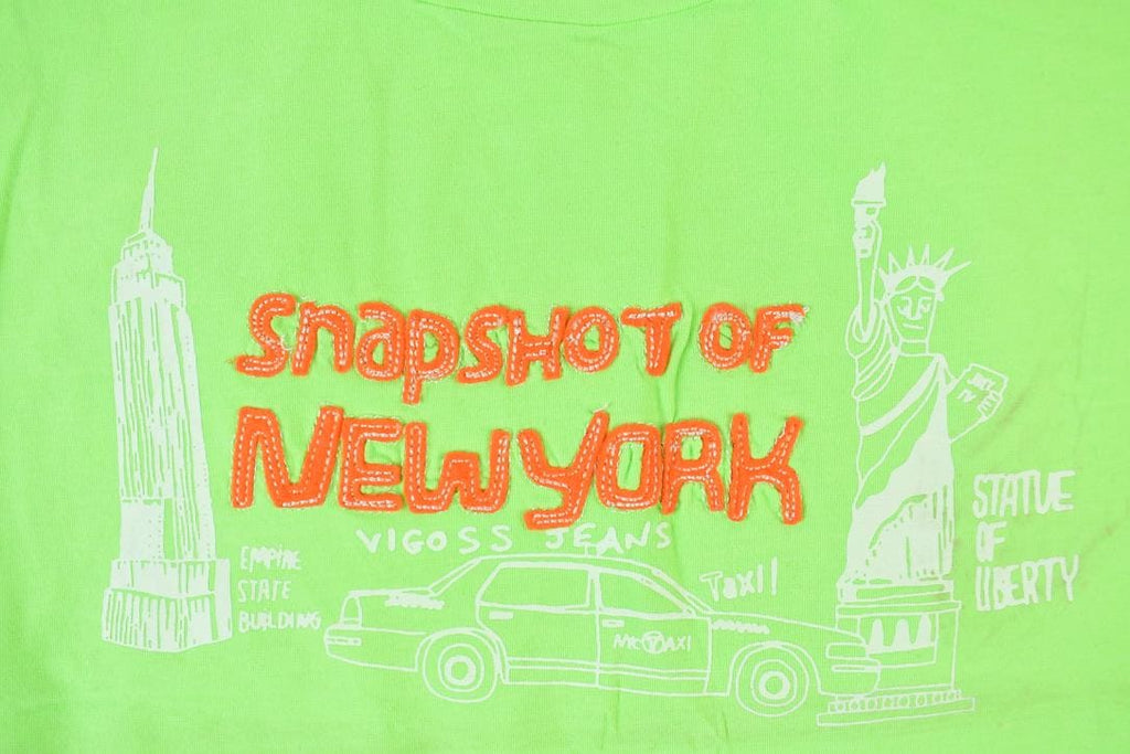 Women Vintage Vigoss Y2K Snapshots Of New York T-Shirt / Vigoss Grunge Skull Print / Contrast Stitch / Internet Famous Clothing / Over Dyed